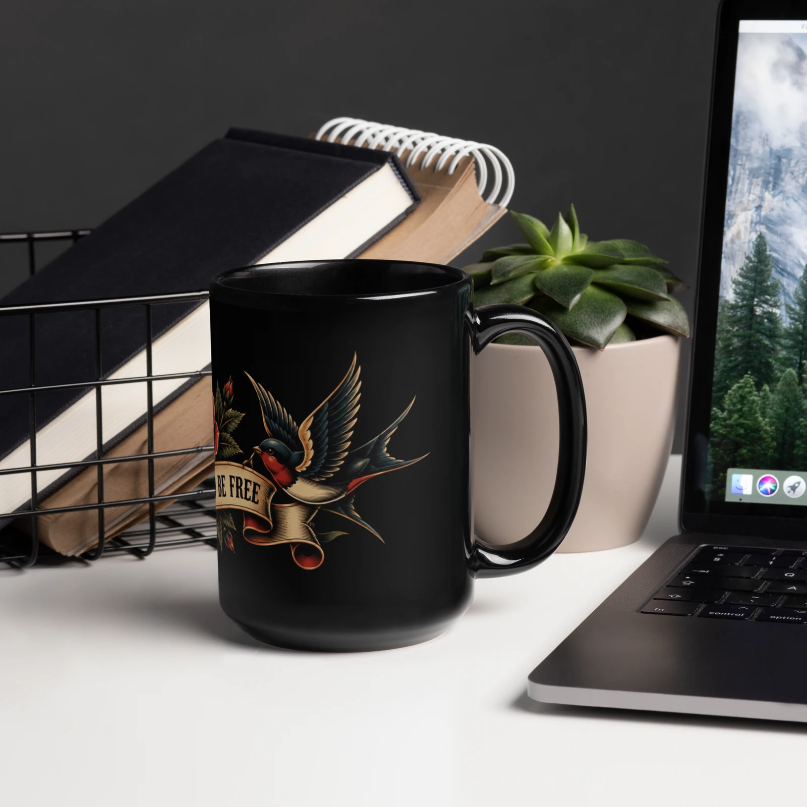How It Feels to Be Free artwork shown on a black 15 ounce mug
