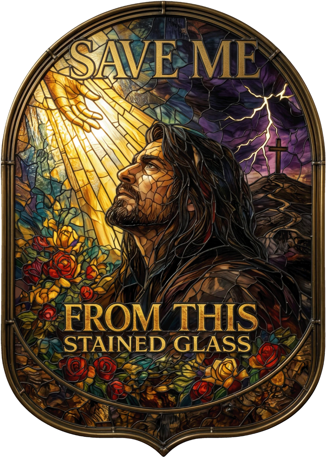 Save Me From This stained-glass artwork by Heine Designs